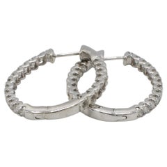Pendientes de aro colgantes de oro blanco de 14 quilates con diamantes naturales de 3,35 quilates