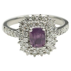GIA-zertifizierter Ring mit einem natürlichen, violett-rosa Kaschmir-Saphir von 0,81 Karat, nicht wärmebehandelt