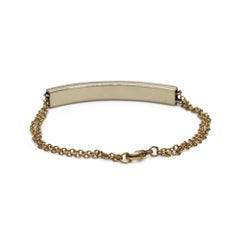 18 Karat Yellow Gold Pavé Set Demantoid Green Garnet Bar Link Chain Bracelet
