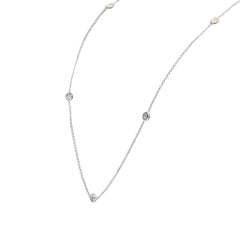 Collana Roberto Coin con maglie a catena “Five Station” in oro bianco 18 carati con diamanti