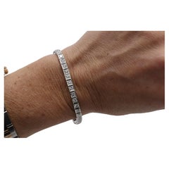 Pulsera tipo «tennis» de oro blanco de 14 quilates con diamantes redondos naturales de 3,35 quilates