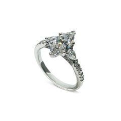 GIA Certified 1.53 Carat F VS1 Natural Marquise Shaped Diamond Engagement Ring