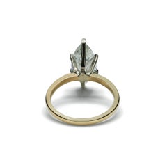 GIA Certified 3.60 Carat I I2 Naturural Marquise Shaped Diamond Engagement Ring