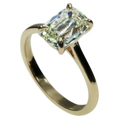 GIA Certified 2.01 Carat Antique Elongated Old Mine Cut Natural Diamond Ring