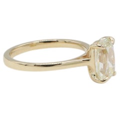 GIA Certified 2.01 Carat Antique Elongated Old Mine Cut Natural Diamond Ring