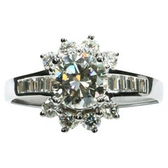 18 Karat White Gold 1.00 Carat Natural Diamond Engagement Ring
