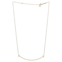 Tiffany & Co. T. 18 Karat Yellow Gold Large Smile Pendant Necklace