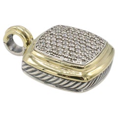 David Yurman Albion Sterling Silver & Gold Natural Diamond Pendant Enhancer