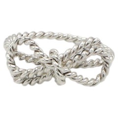 Tiffany & Co. Sterling Silver Twist Rope Bow Ring