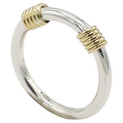 Tiffany & Co. Sterling Silver 18 Karat Yellow Gold Coil Band Ring