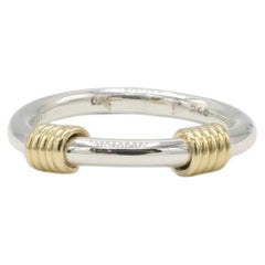 Tiffany & Co. Sterling Silver 18 Karat Yellow Gold Coil Band Ring
