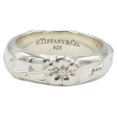 Tiffany & Co. Sterling Silver Flower Rose Band Ring