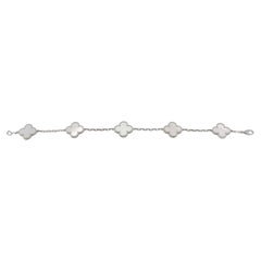 Bracciale Vintage Alhambra 5 Motif di Van Cleef & Arpels in oro bianco e madreperla