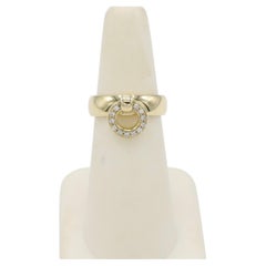 Tiffany & Co. 18 Karat Yellow Gold Natural Diamond Doorknocker Disc Charm Ring