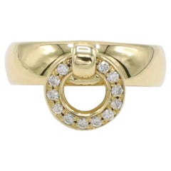 Tiffany & Co. 18 Karat Yellow Gold Natural Diamond Doorknocker Disc Charm Ring