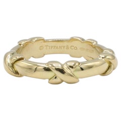 Tiffany & Co. 18 Karat Yellow Gold Signature X Kiss Band Ring