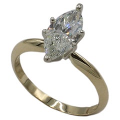 GIA Certified 1.52 Carat I SI1 Marquise Natural Diamond Engagement Ring