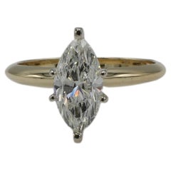 GIA Certified 1.52 Carat I SI1 Marquise Natural Diamond Engagement Ring