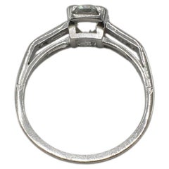 GIA Certified Circular Brilliant .93 Carat I SI2 Natural Diamond Engagement Ring