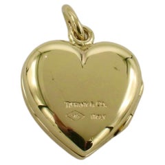 Tiffany & Co. 14 Karat Yellow Gold Heart Locket Pendant Charm