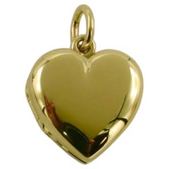 Tiffany & Co. 14 Karat Yellow Gold Heart Locket Pendant Charm