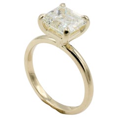 GIA Certified 2.93 Carat L VVS2 Asscher Square Emerald Cut Natural Diamond Ring