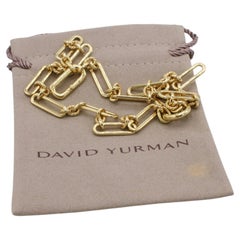 David Yurman Lexington 6.5MM 18 Karat Yellow Gold Paper Clip Chain Link Necklace