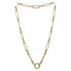 David Yurman Lexington 6.5MM 18 Karat Yellow Gold Paper Clip Chain Link Necklace