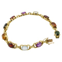 Pulsera de H. Stern de oro amarillo de 18 quilates con eslabones y piedras preciosas multicolores tipo arcoíris