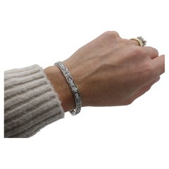 Filigranarmband im Art-Déco-Stil aus Platin mit einem natürlichen Diamanten im alten europäischen Schliff von 3,25 Karat