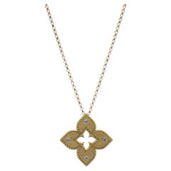 Roberto Coin Venetian Princess 18 Karat Yellow Gold Natural Diamond Sta Necklace