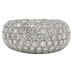 HANA 18 Karat White Gold 2.38 Carat Pavé Natural Diamond Dome Band Bombé Ring