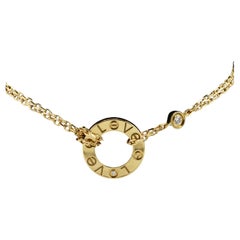 Cartier Love Two-Diamond 18 Karat Yellow Gold Chain Link Bracelet