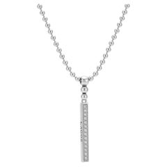 Lagos Caviar Spark Linear Diamond Pendant Necklace Bead Link Sterling Silver 925