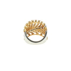 IGI Certified Natural Yellow Diamond and white diamond Band Ring in 18K Gold