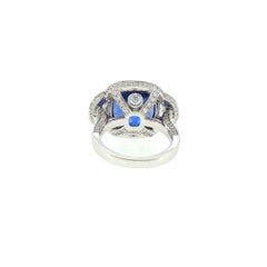 Cushion-Cut 11.19ct Tanzanite & 2.12ct Diamond Cocktail Modern Ring in 18K Gold