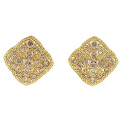 Cushion shape Contemporary Earrings with 10.9 cts Natural Fancy Color Diamonds