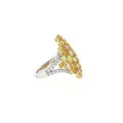 3.82ct Round Fancy Color Diamond and white Diamond Contemporary Ring in 18K Gold