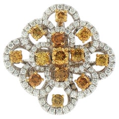 Contemporary Ring/Pendant with 2.57 ct Natural Fancy Color Diamond in 18K Gold