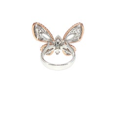 Anello, ciondolo e spilla con diamanti bianchi e rosa taglio rosa da 4,47 ct, in oro 18 carati