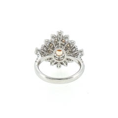 GIA 1.50ct Oval Fancy Yellow Diamond and White Diamond Engagement Ring 18K Gold