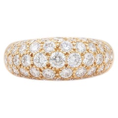 Bague Oscar Heyman en or jaune 18 carats avec diamants (1,84 carats au total), taille 6