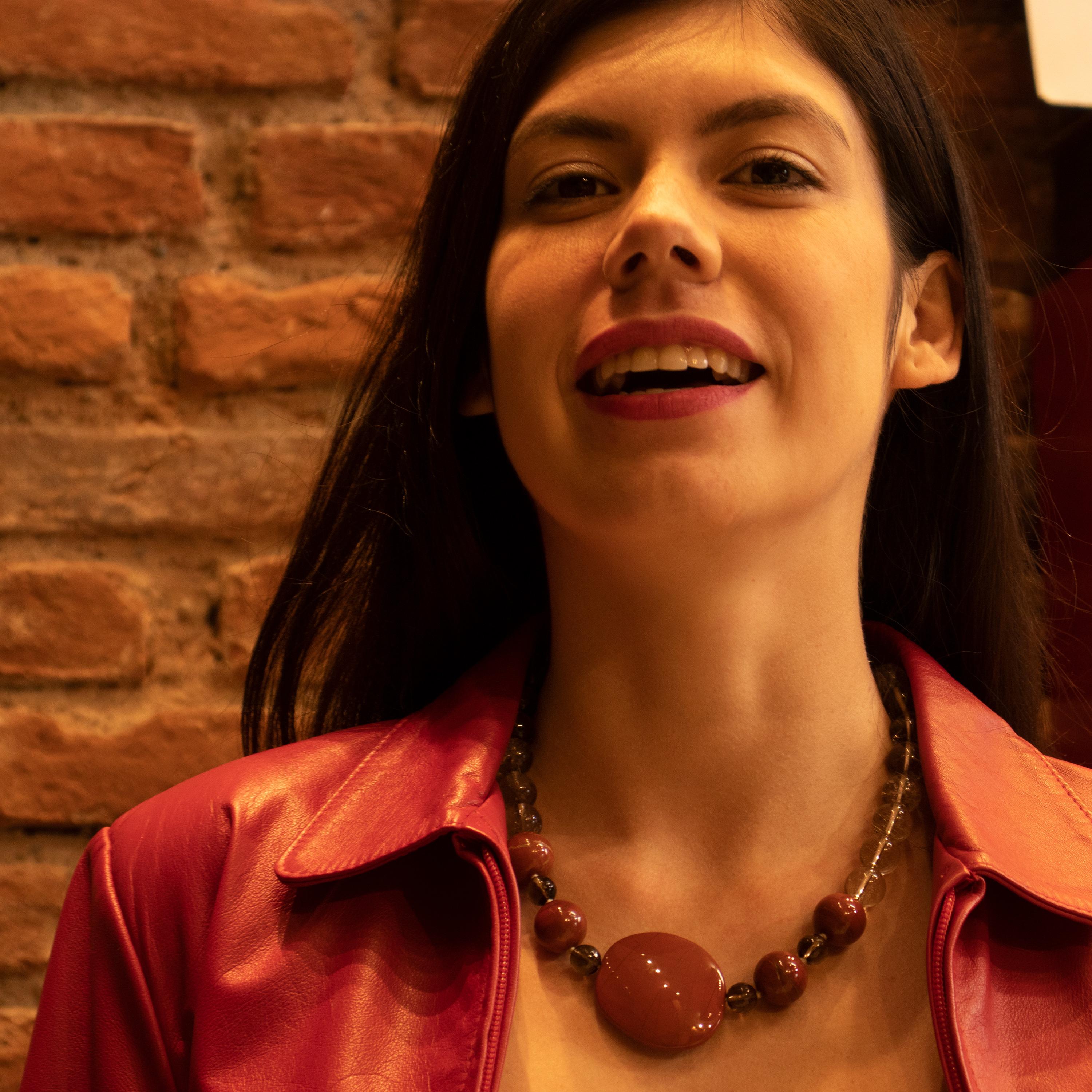 Collana di perline in quarzo diaspro 925 in argento sterling, stile Art Déco In condizioni Nuovo in vendita a Milano, IT