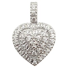 Colgante Corazón de Diamante engastado en Oro Blanco de 18 Kilates