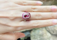Ruby, Pink Sapphire and Diamond Ring set in 18K Rose Gold Settings