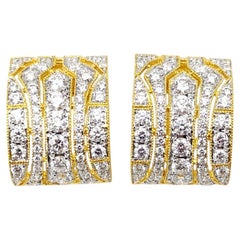 Diamond Earrings set in 18K Gold Settings