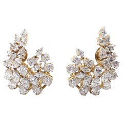 Diamond Earrings set in 18K Gold Settings