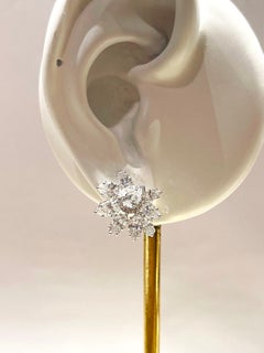 Diamond Earrings set in 18K White Gold Settings