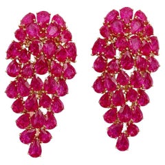 Rubin-Ohrringe in 18 Karat Roségold gefasst