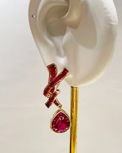 Ruby Earrings set in 18K Rose Gold Settings